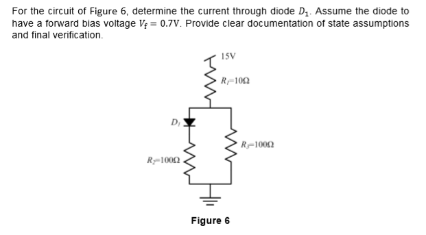 Solved For the circuit of Figure 6, determine the current | Chegg.com