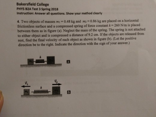Solved Bakersfield College PHYS B2A Test 3 Spring 2018 | Chegg.com
