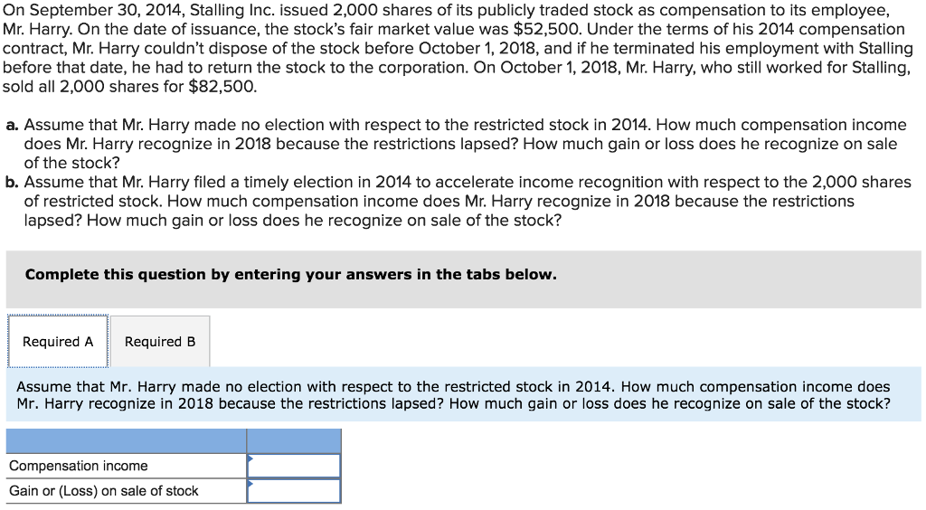 Solved On September 30, 2014, Stalling Inc. issued 2,000
