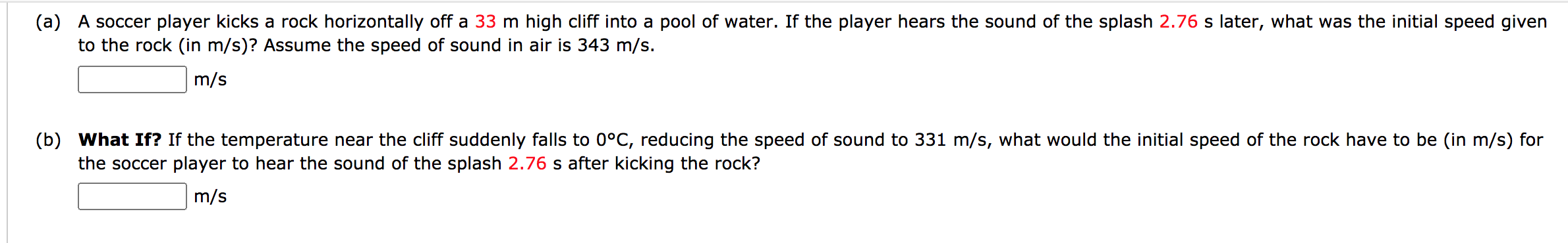 Solved (a) A soccer player kicks a rock horizontally off a | Chegg.com