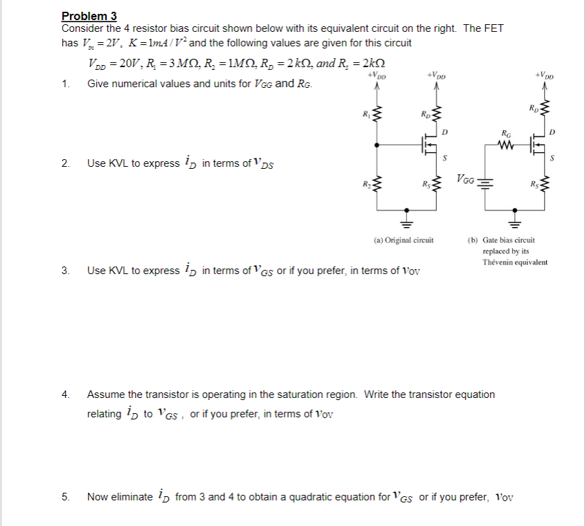 Solved Problem 3 Consider The 4 Resistor Bias Circuit Shown 