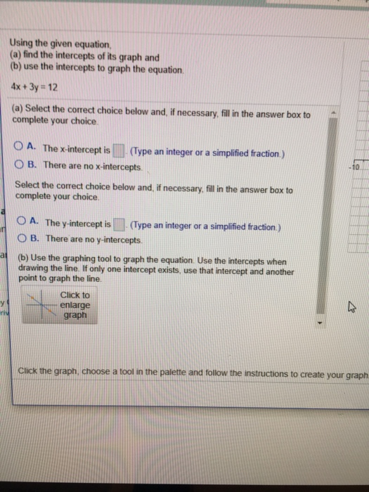 Solved Using the given equation (a) find the intercepts of | Chegg.com