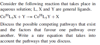 Solved Consider the following reaction that takes place in | Chegg.com