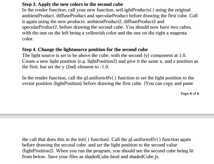 Solved In this problem, you will use the shading code we | Chegg.com
