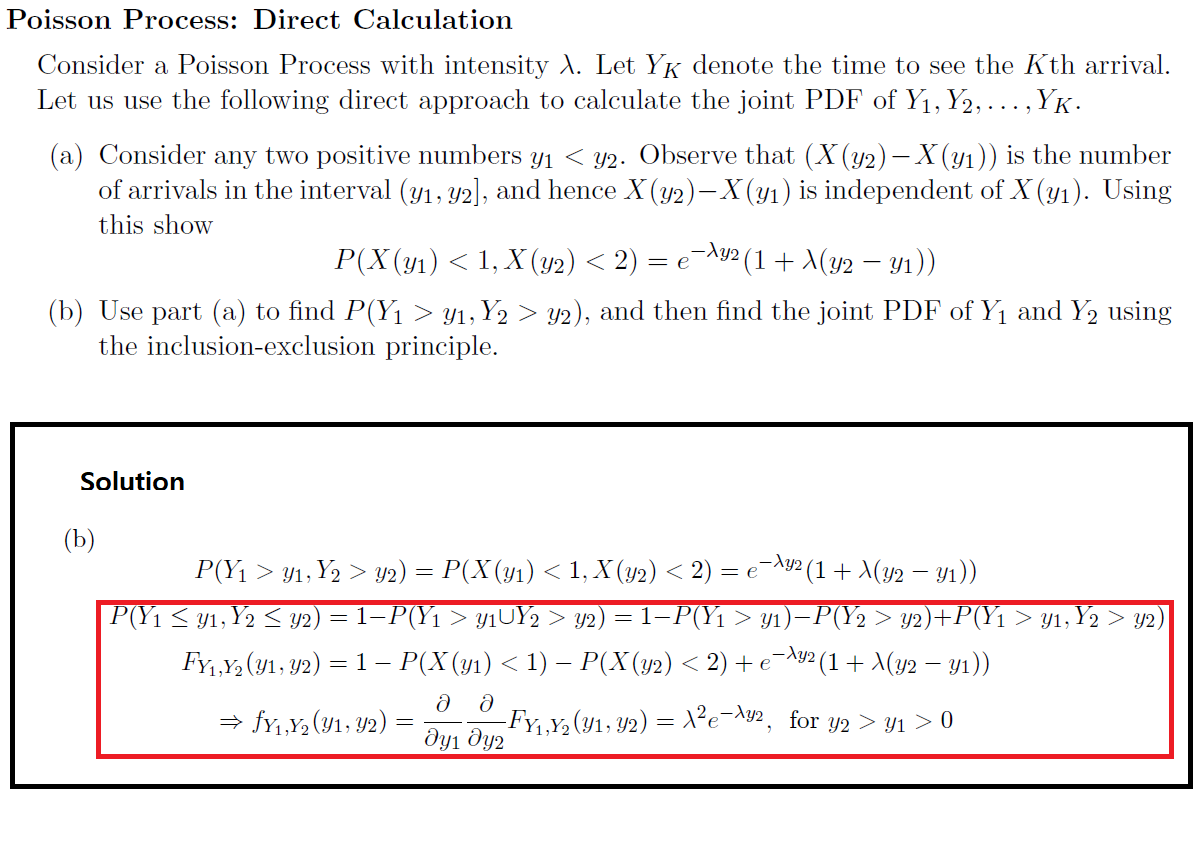 Solved Poisson Process: Direct Calculation Consider a | Chegg.com