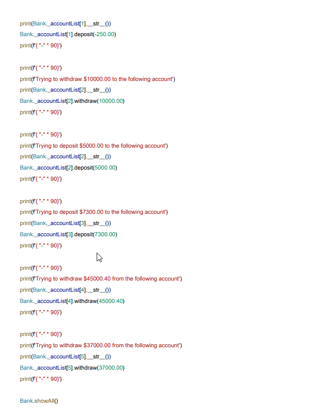 Python Bank application, requesting help again since | Chegg.com