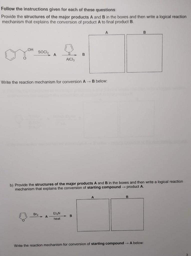 Solved Provide the structures of the major products A and B