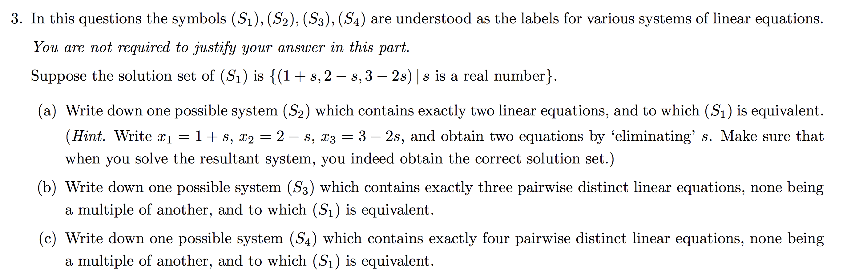 Solved 3. In this questions the symbols (Si), (S2), (S3), | Chegg.com