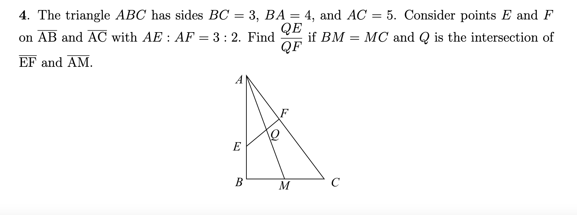 4. The Triangle ABC Has Sides BC=3,BA=4, And AC=5. | Chegg.com