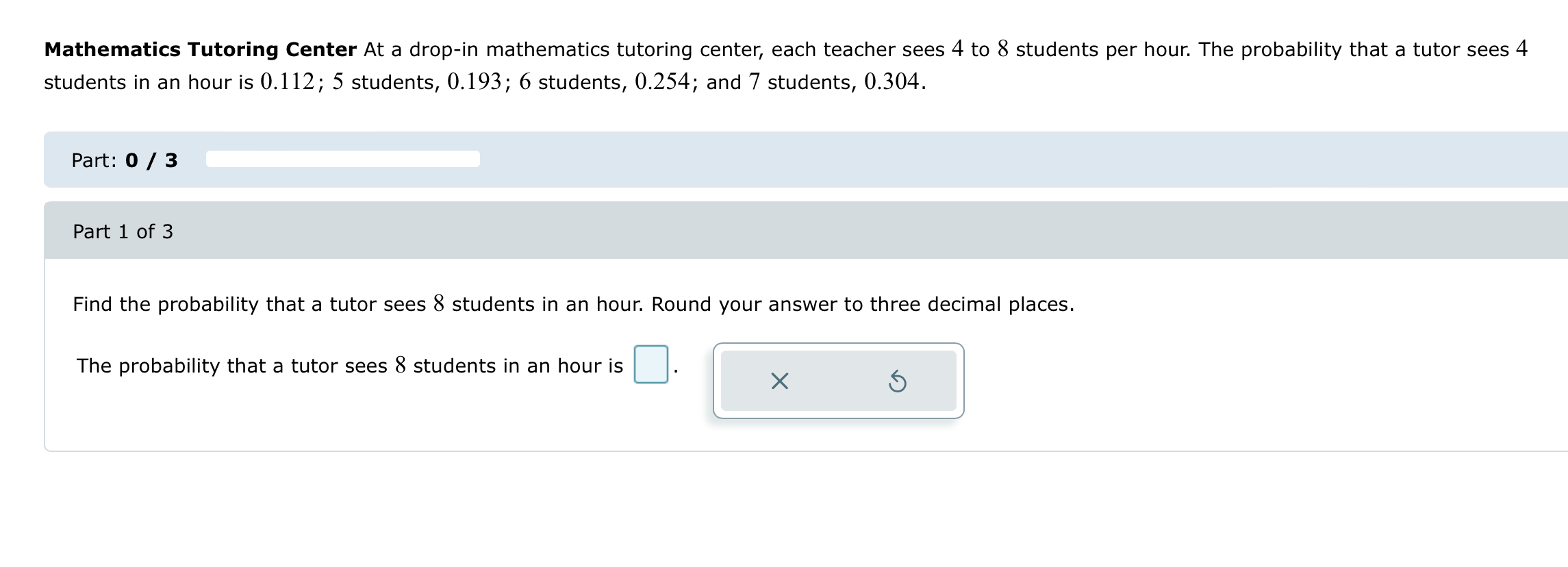 Solved Mathematics Tutoring Center At a drop-in mathematics | Chegg.com