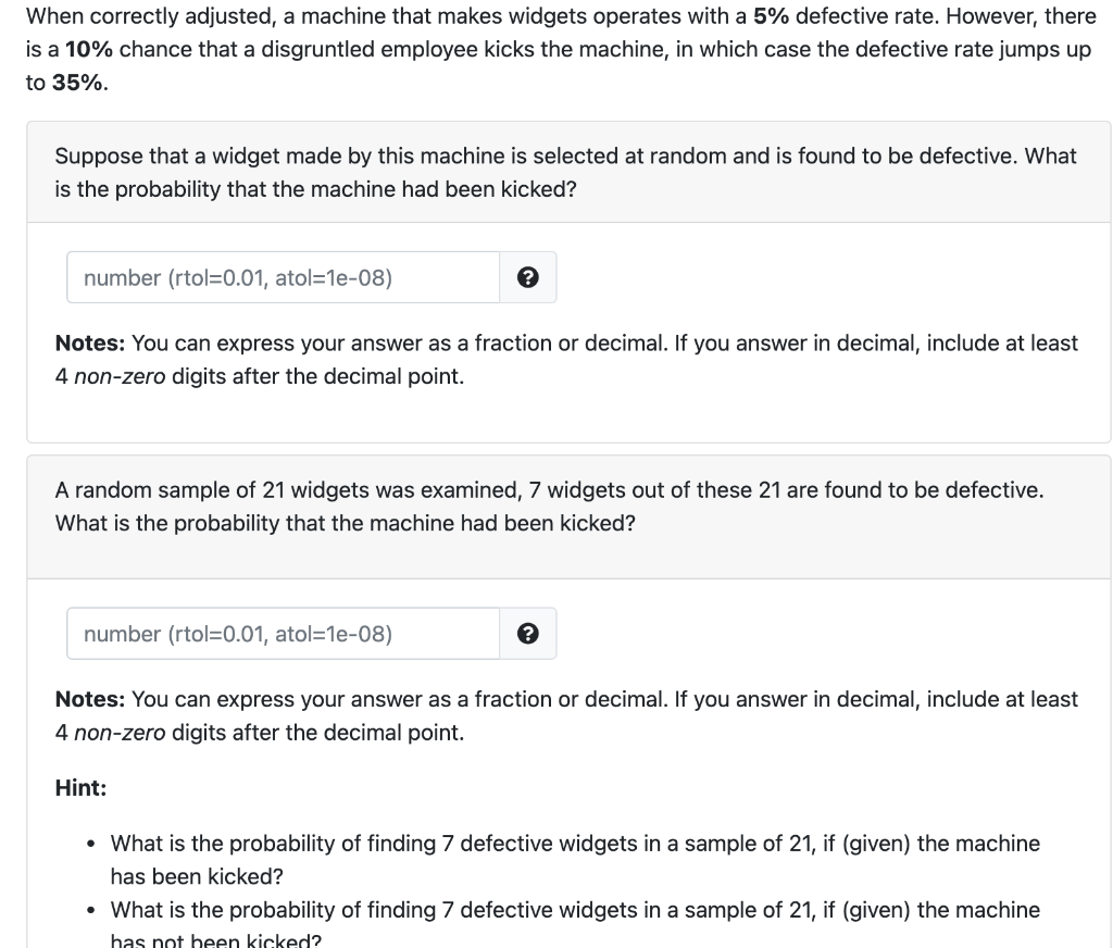Solved When correctly adjusted, a machine that makes widgets | Chegg.com