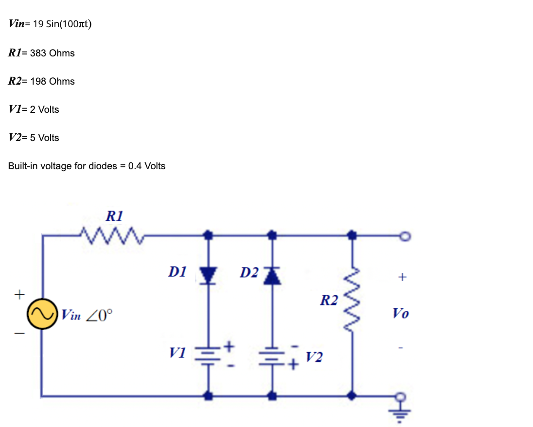 Solved For the circuit in the following figure, calculate | Chegg.com