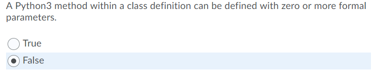 Solved A Python3 method within a class definition can be | Chegg.com