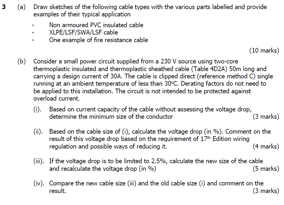 3 (a) (b) Draw Sketches Of The Following Cable Types | Chegg.com