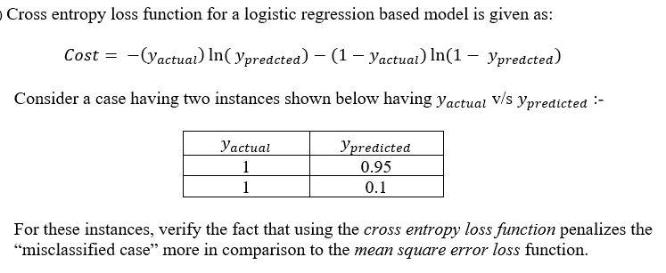 Solved Cross entropy loss function for a logistic regression | Chegg.com