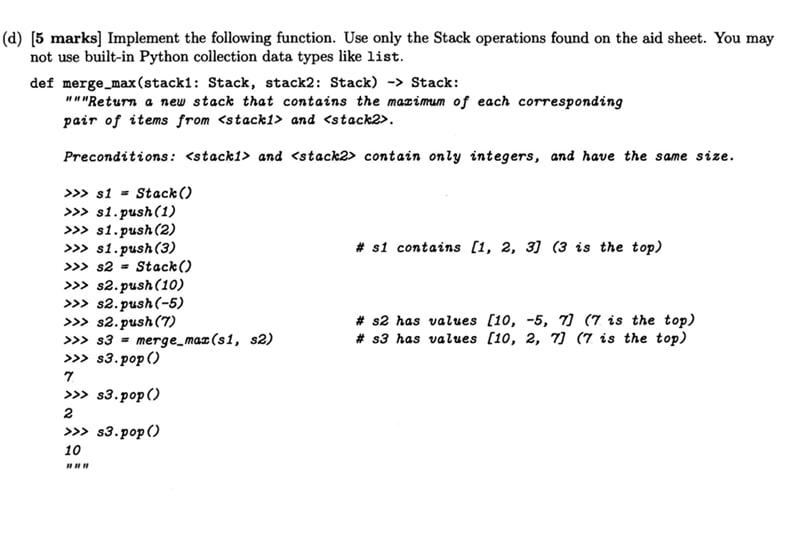 Solved After initializing stack and returning whether stack | Chegg.com