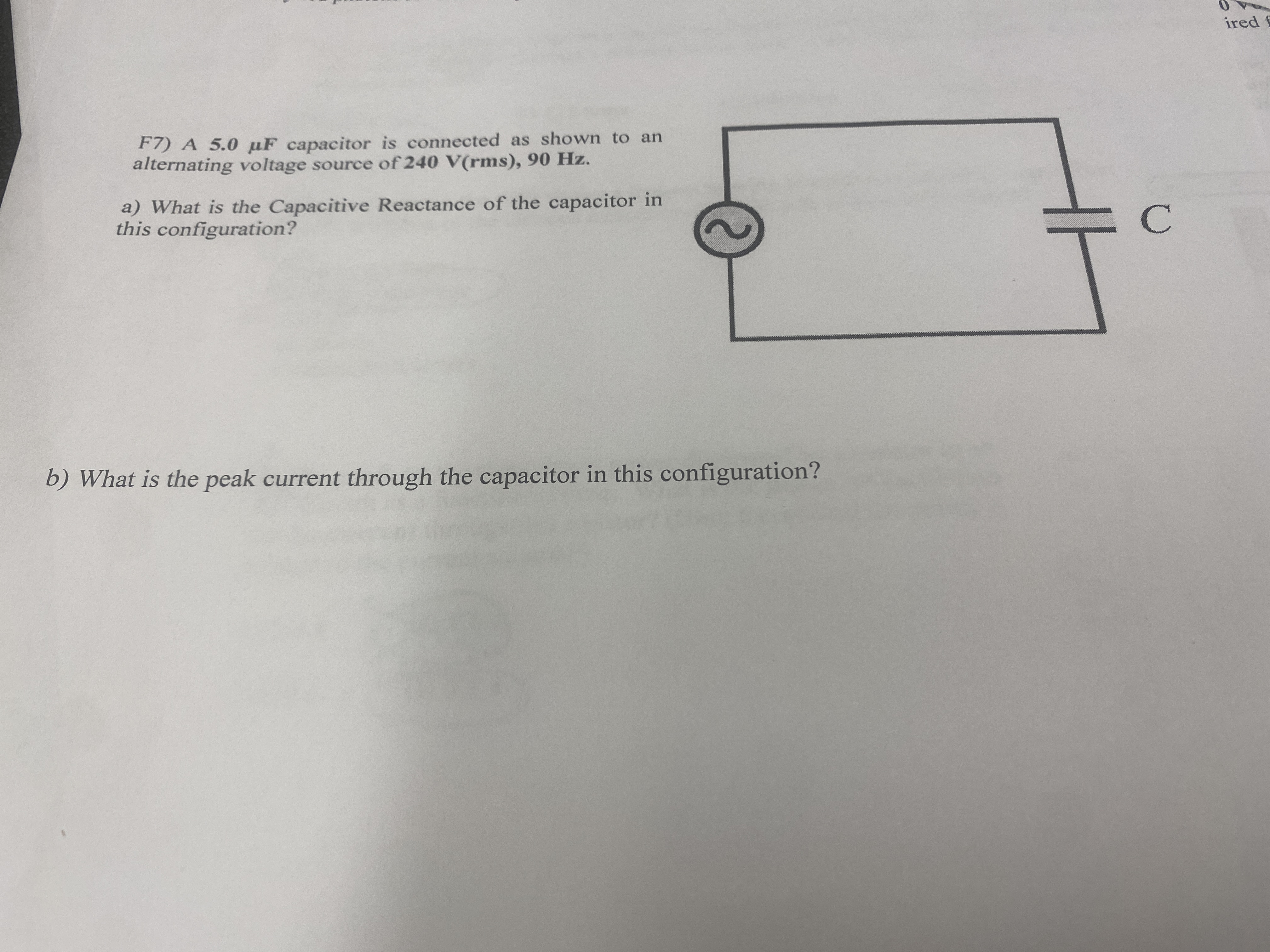 Solved F7) ﻿A 5.0μF ﻿capacitor is connected as shown to | Chegg.com