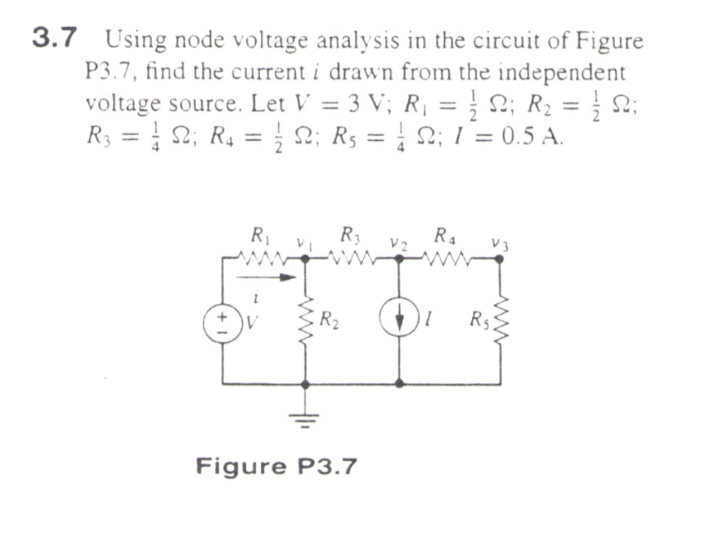 Solved 3.7 Using node voltage analysis in the circuit of | Chegg.com