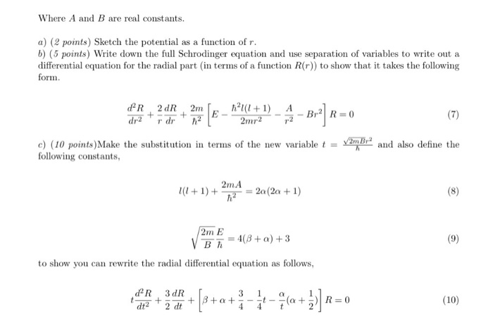 Solved 2) Skewed Radial Potential: Consider A Particle Of 