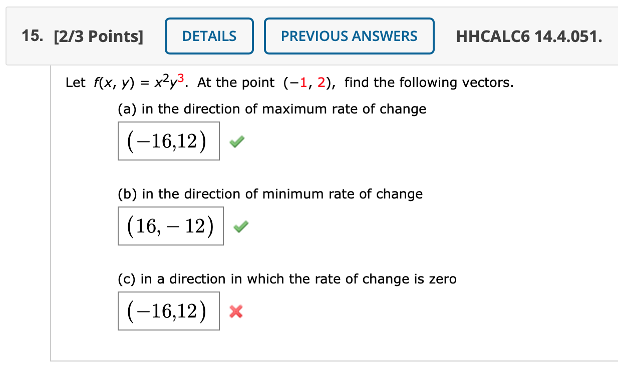 Solved 15. [2/3 Points] DETAILS PREVIOUS ANSWERS HHCALC6 | Chegg.com