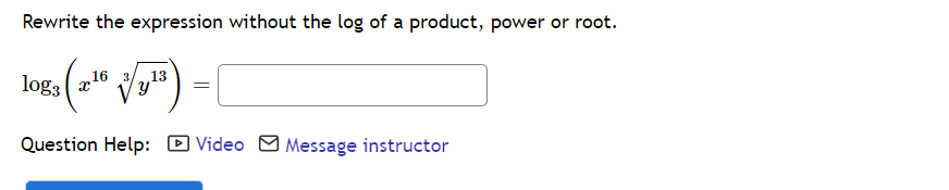 Solved Rewrite the expression without the log of a product, | Chegg.com