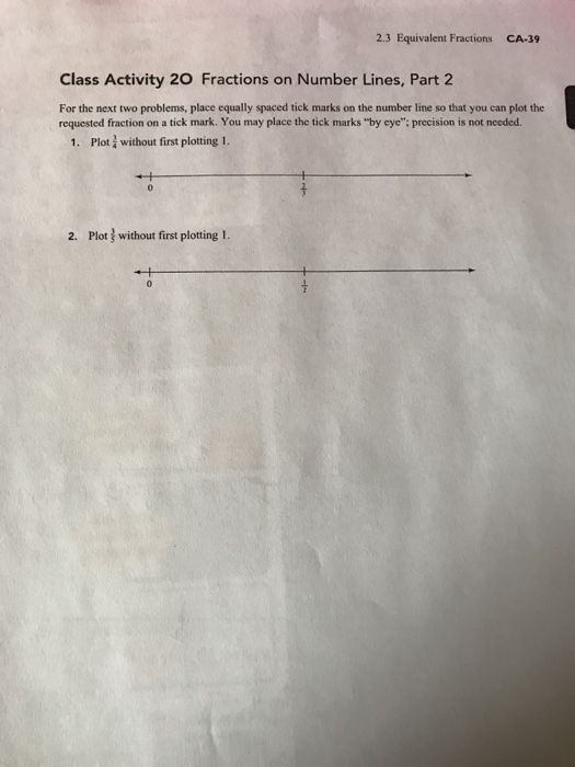 Solved 2 3 Equivalent Fractions CA 39 Class Activity 20 Chegg