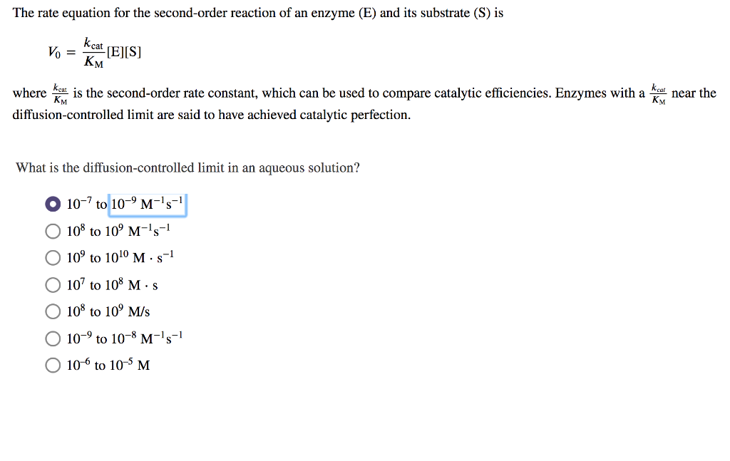 Solved The rate equation for the secondorder reaction of an