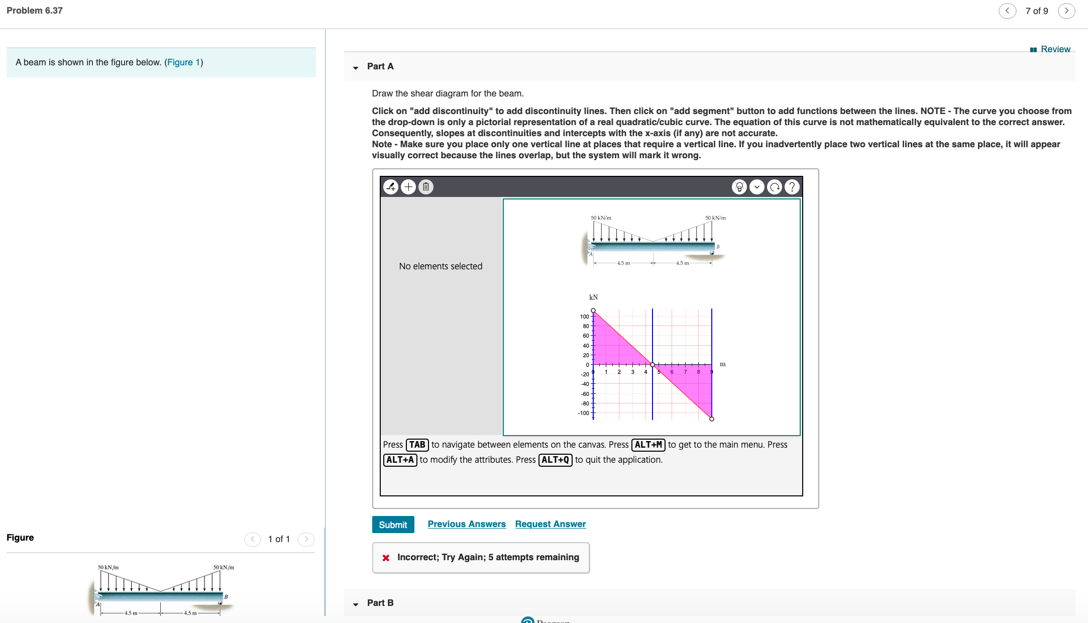 Solved Problem 6.37 7 of 9 > n Review A beam is shown in the | Chegg.com