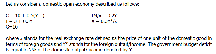 Solved Let Us Consider A Domestic Open Economy Described Chegg Com