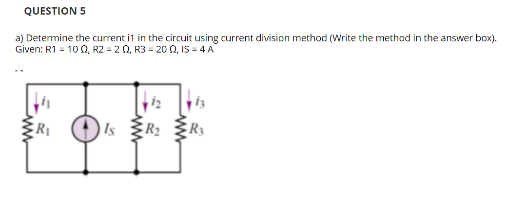 Solved A) Determine The Current I1 In The Circuit Using | Chegg.com