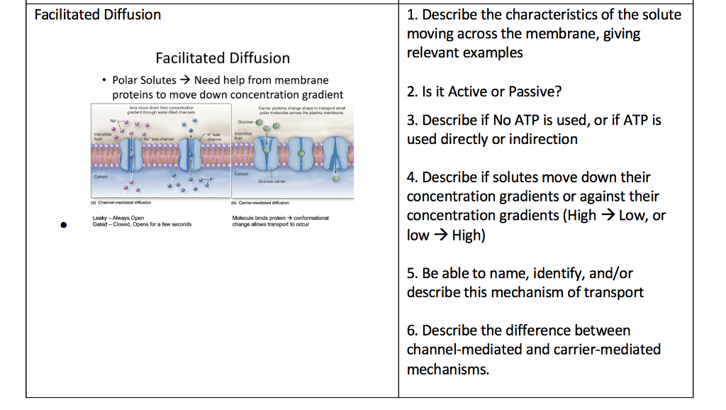 Solved Facilitated Diffusion 1 Describe The Characteristics Chegg Solved Facilitated Diffusion 1 Describe The Characteristics Chegg