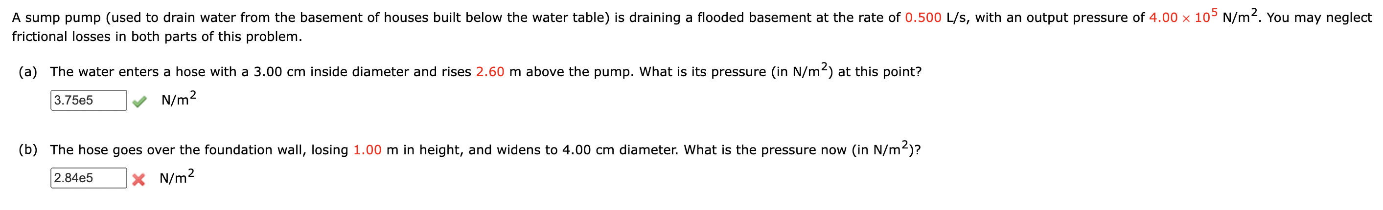 Solved frictional losses in both parts of this problem. (a) | Chegg.com