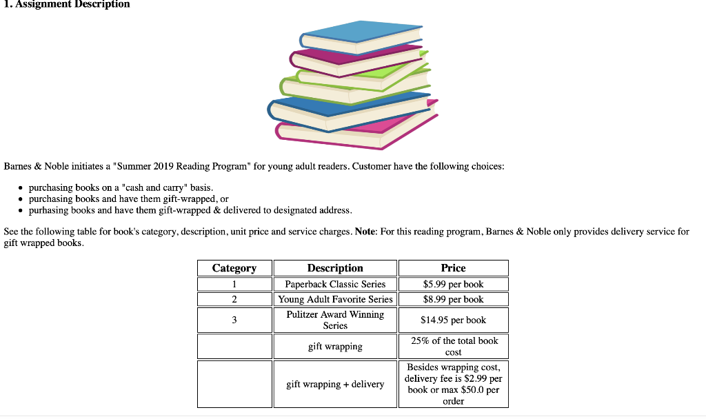 1 Assignment Description Barnes Noble Initiates Chegg Com