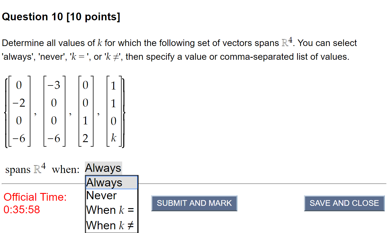 Solved Determine All Values Of K For Which The Following | Chegg.com