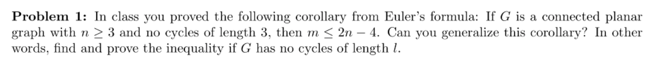 Solved Problem 1: In class you proved the following | Chegg.com