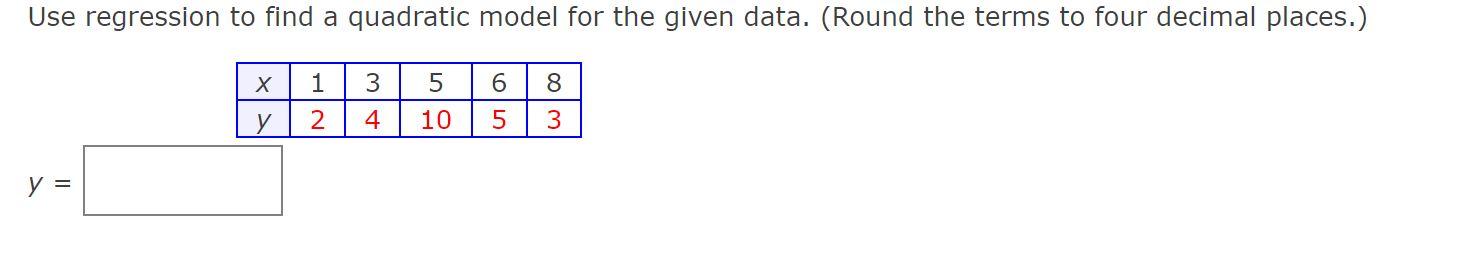 Solved y= | Chegg.com