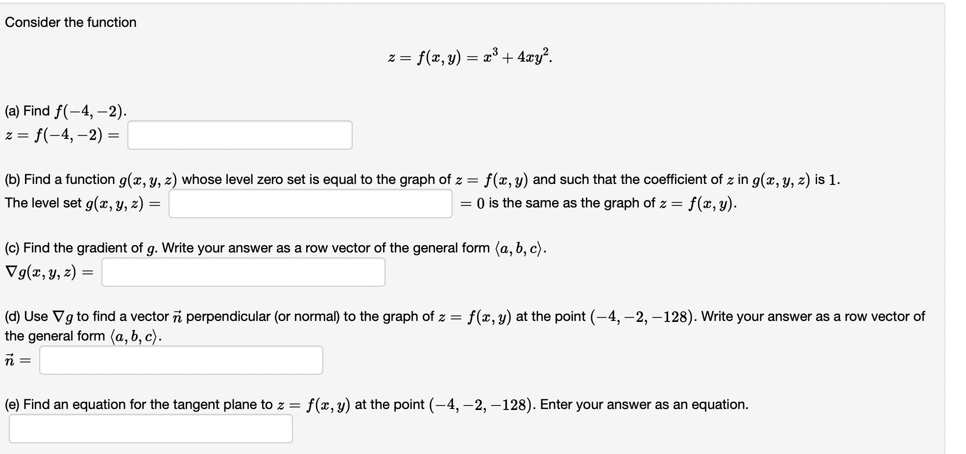 Solved Consider The Function Zfxyx34xy2 A Find 7987