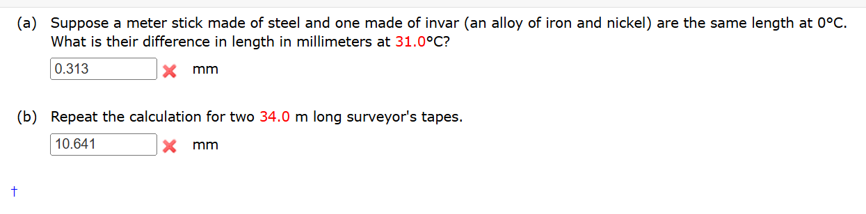 Solved (a) ﻿Suppose a meter stick made of steel and one made | Chegg.com