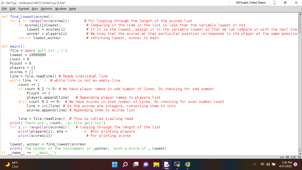 Solved please will you fix this code in python to match the | Chegg.com