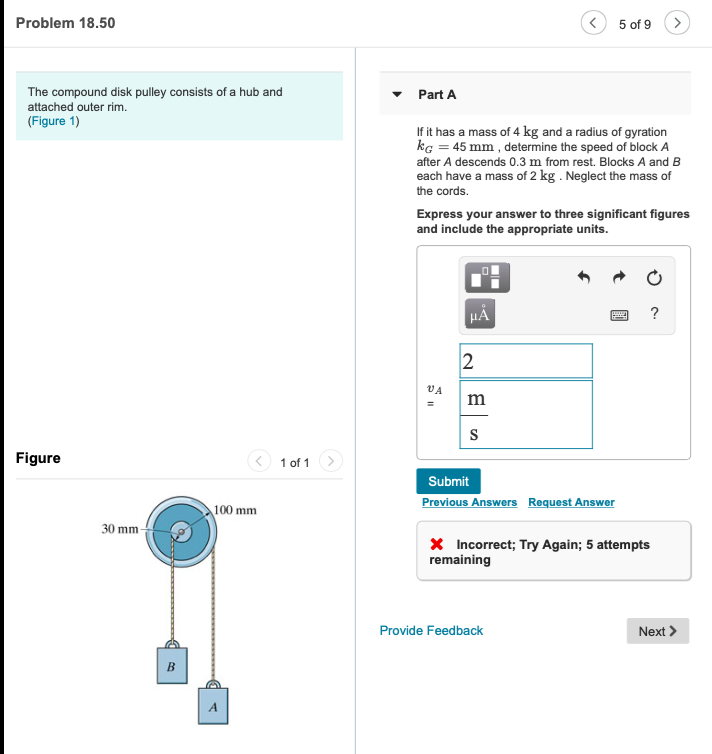 Solved Problem 18.50 5 of 9 The compound disk pulley | Chegg.com