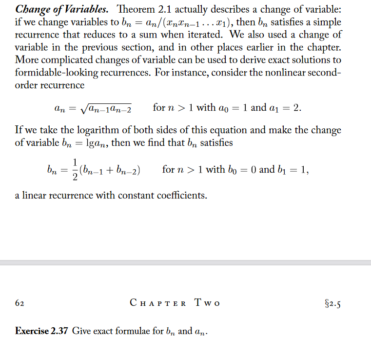 Solved Change of Variables. Theorem 2.1 actually describes a | Chegg.com