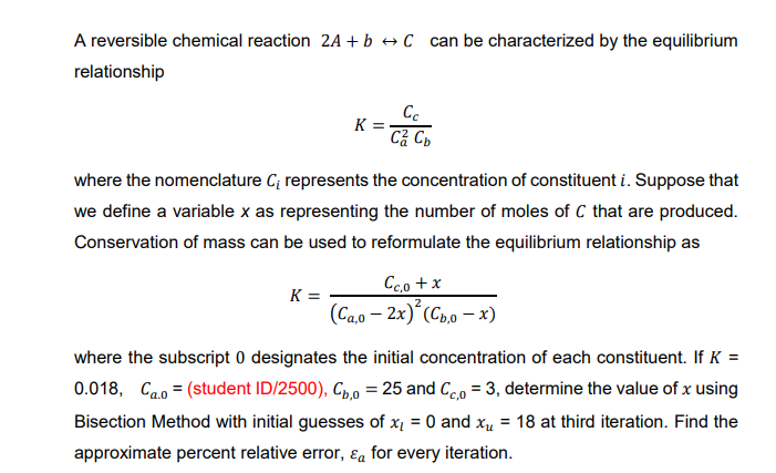 Solved A reversible chemical reaction 2A + b + C can be | Chegg.com