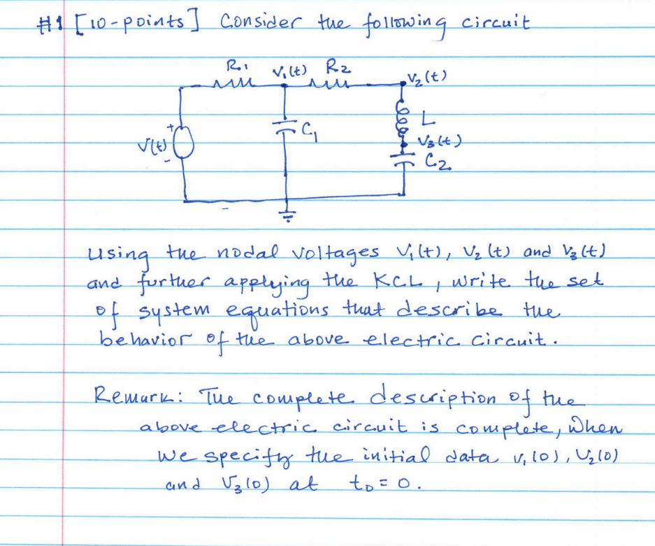 Solved \#1[10-points ] consider the following circuit Using | Chegg.com