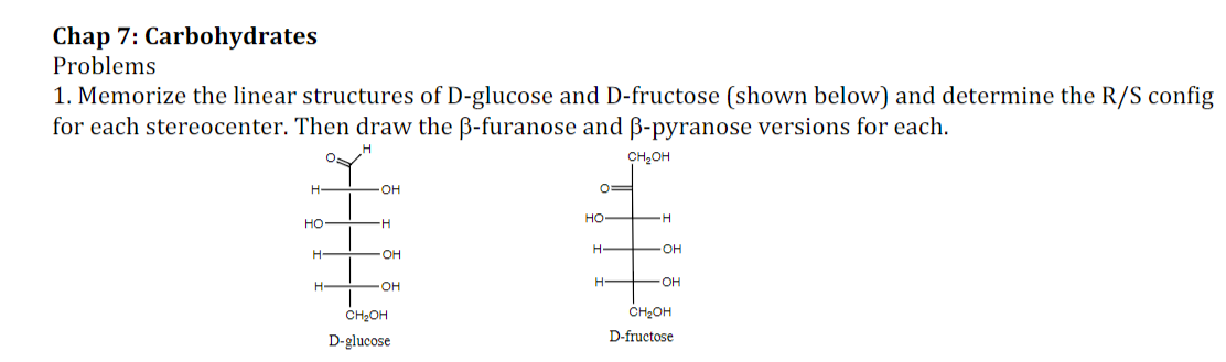 fructose linear structure
