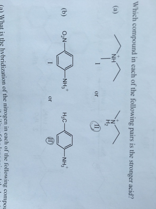 Solved Which compound in each of the following pairs is the | Chegg.com