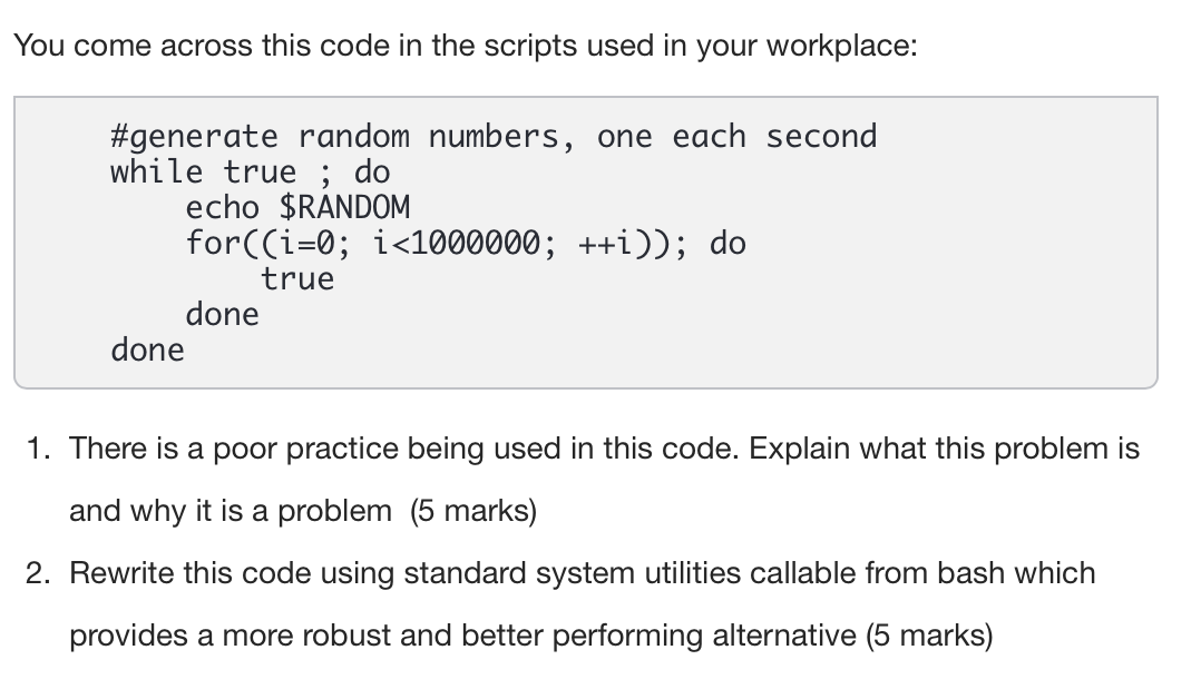 Solved You come across this code in the scripts used in your | Chegg.com