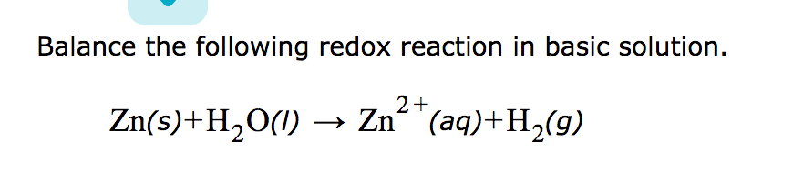 Solved Balance The Following Redox Reaction In Basic | Chegg.com