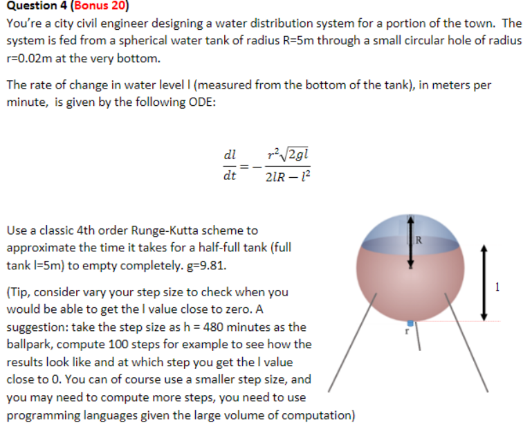 Solved Question 4 (Bonus 20) You're a city civil engineer | Chegg.com