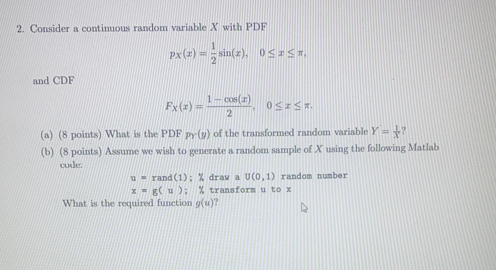 Solved Consider A Continuous Random Variable X With Pdf Chegg Com