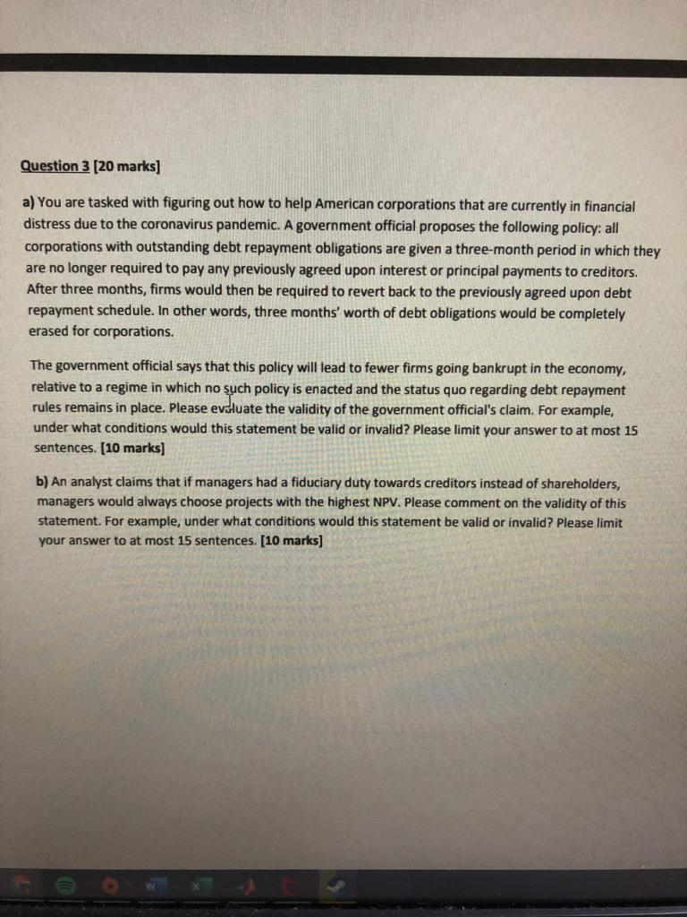 Solved Question 3 (20 marks] a) You are tasked with figuring | Chegg.com